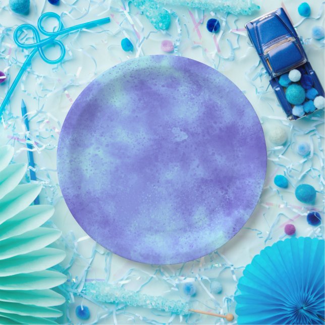 Stylischer Storm Cloud-Effekt Blau Pappteller (Party)