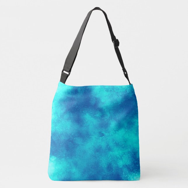 Stylischer Storm Cloud-Effekt Blau Tragetaschen Mit Langen Trägern (Rückseite)