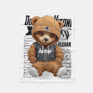 Stylischer Streetwear-Teddybär-Flanelldecke Fleecedecke