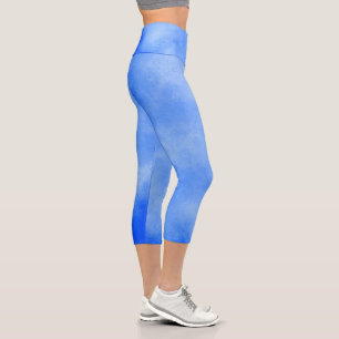 Stylischer Sturm Cloud-Effekt Frosty Blue Capri Leggings