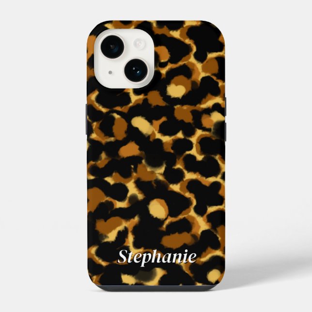 Stylischer Tortoiseshell Pattern Individuelle Name iPhone Hülle (Rückseite)