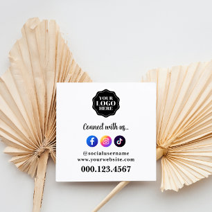 Stylischer und einfacher QR Code für Social Media Quadratische Visitenkarte