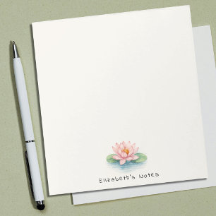 Stylischer Watercolor-Lotusblumen-Girly-Cute-Einfa Notizblock