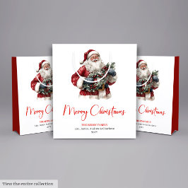 Stylischer Weihnachtsmann Rustikales Vintage-Chris Mittlere Geschenktüte