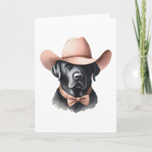 Stylischer Western Cowboy Hat Black Lab Begrüßung Karte