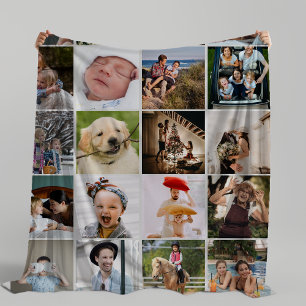 Stylisches 20-Foto-Collage-Cozy Fleecedecke