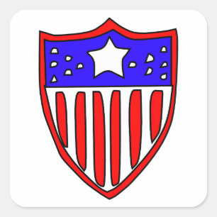 Stylisches amerikanisches Siegel Quadratischer Aufkleber