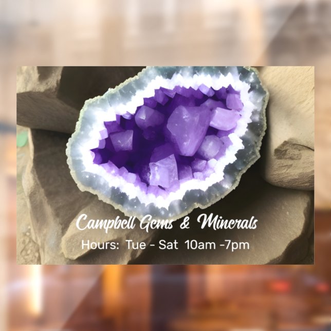 Stylisches Amethyst Geode Custom Business Fensteraufkleber (Blatt 2)