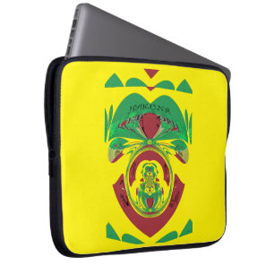 Stylisches Äthiopisches Rot, Gold, Grün: Schützen Laptopschutzhülle