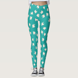 stylisches Babyblau & Weiß Leggings
