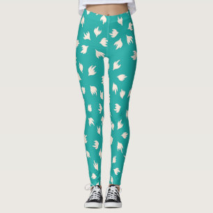 stylisches Babyblau & Weiß Leggings