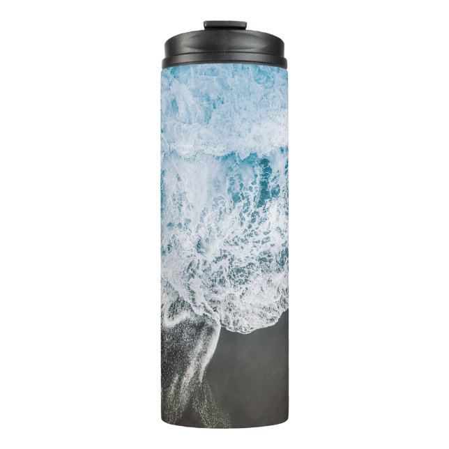 Stylisches Beach Vibes Abstrakt Thermosbecher (Vorderseite)