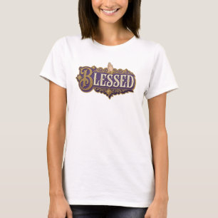 Stylisches BLESSED 2D Statement Design T-Shirt