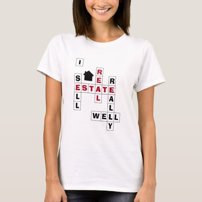 Stylisches Crossword I SELL REAL ANWESEN T-Shirt (Vorderseite)