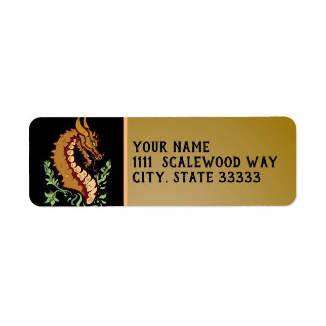 Stylisches Dragon Return Address Label (Vorne)