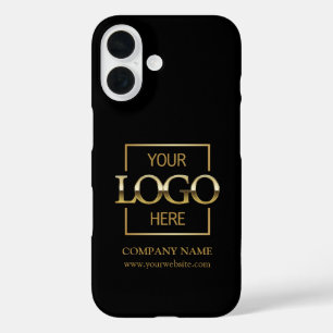 Stylisches einfaches schwarzes Firmenlogo Apple iPhone 16 Hülle