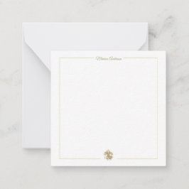 Stylisches florales Fleur de Lys personalisierter Mitteilungskarte