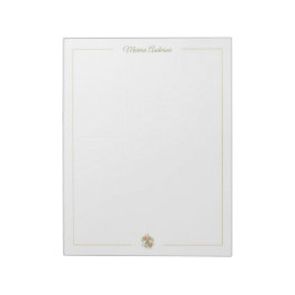 Stylisches florales Fleur de Lys personalisierter Notizblock