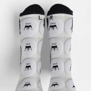 Stylisches King Text Circular Abzeichen-Bild gedru Socken