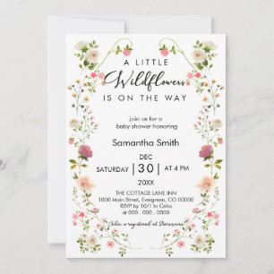 Stylisches kleines Blumenmädchen-Babyshower Einladung
