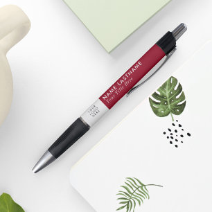 Stylisches Logo-Geschäft für Burgundy Red White Kugelschreiber