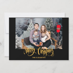 Stylisches modernes schwarzes Weihnachtsfoto Feiertagskarte