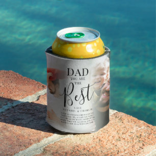 Stylisches 'PAPA du bist der Beste' 2 Foto & Zitat Dosenkühler