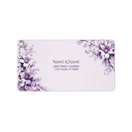 Stylisches Purple Flowers-Adressetikett Adressaufkleber