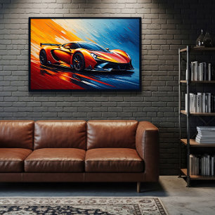 Stylisches Rennwagen Geschwindigkeit und Stil Leinwanddruck