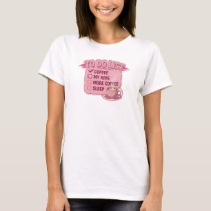 Stylisches Rosa KAFEE ZUERST, DANN DIE KINDER T-Shirt