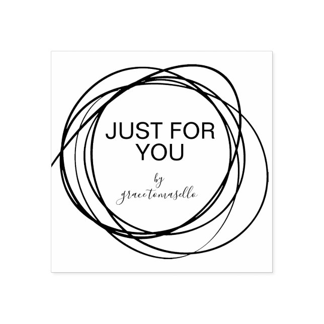 Stylisches Round-Scribble nur für Sie Personalisie Gummistempel (Prägung)