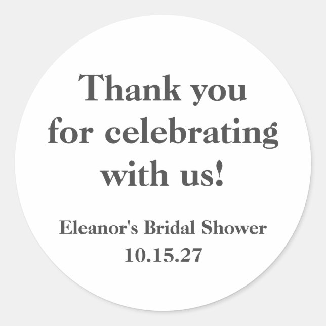 Stylisches Schwarz-weißes Custom Brautparty Vielen Runder Aufkleber (Vorderseite)