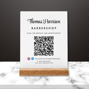 Stylisches Signature Script QR Code Business Acrylschild