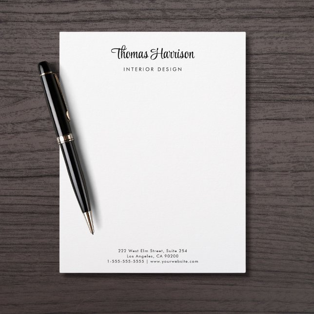 Stylisches Skriptgeschäft Briefbogen (Empower your name in our signature script as your logo and brand identity)