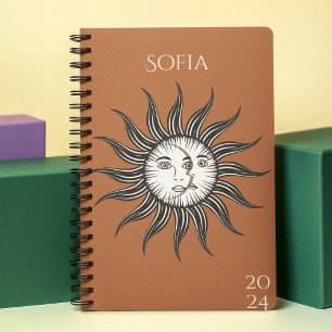 Stylisches Sun & Moon Design l Mit Monogramm Perso Planer
