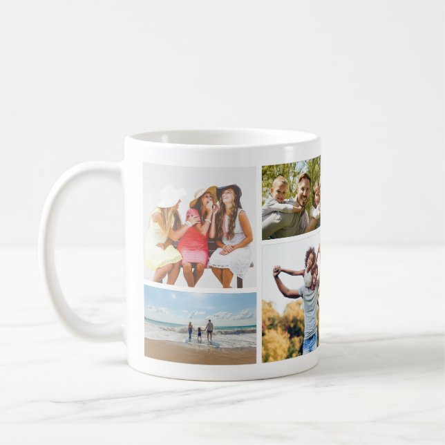 Stylish 8 Photo Collage Keepsake Kaffeetasse (Links)