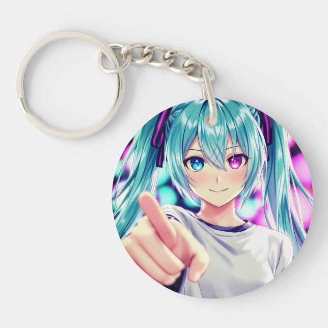 "Stylish Acrylic Circle Keychain  Durable " Schlüsselanhänger (Vorderseite)