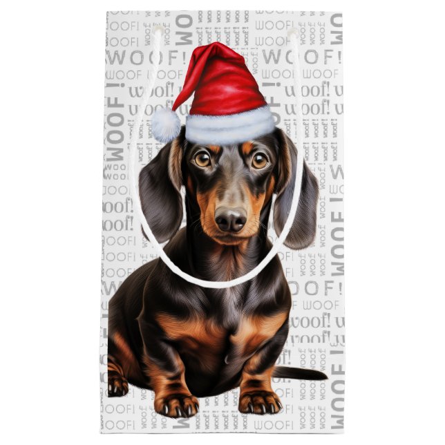 Stylish and Funny Dachshund Lover Christmas Kleine Geschenktüte (Vorderseite)
