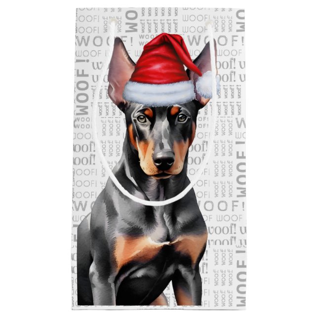 Stylish and Funny Doberman Lover Christmas Kleine Geschenktüte (Vorderseite)
