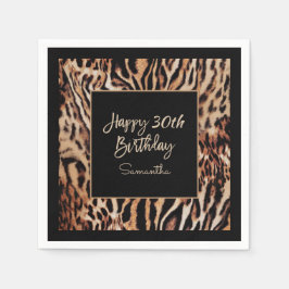 Stylish Animal Print 30. Geburtstag Party für sie Serviette