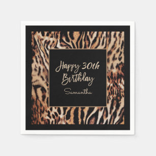 Stylish Animal Print 30. Geburtstag Party für sie Serviette