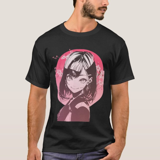 Stylish Anime Girl T-Shirt (Vorderseite)