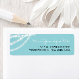 Stylish Aqua Glitzern Glow Strands Wedding Address