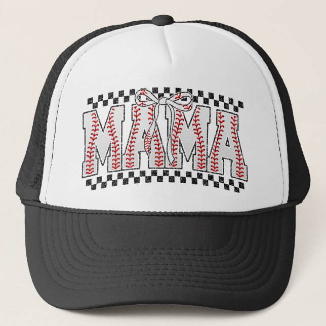 Stylish Baseball Mom Vibes Trucker Hat Truckerkappe (Vorderseite)