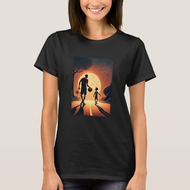 Stylish Basketball Enthusiasts Father and Son Play T-Shirt (Vorderseite)