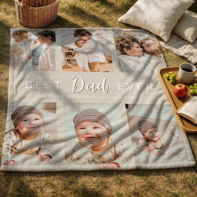 Stylish Best Dad Ever 6 Photo  Fleecedecke (Von Creator hochgeladen)
