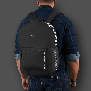 Stylish Best Dad Ever Schwarz Weiß Bold Modern  Bedruckter Rucksack