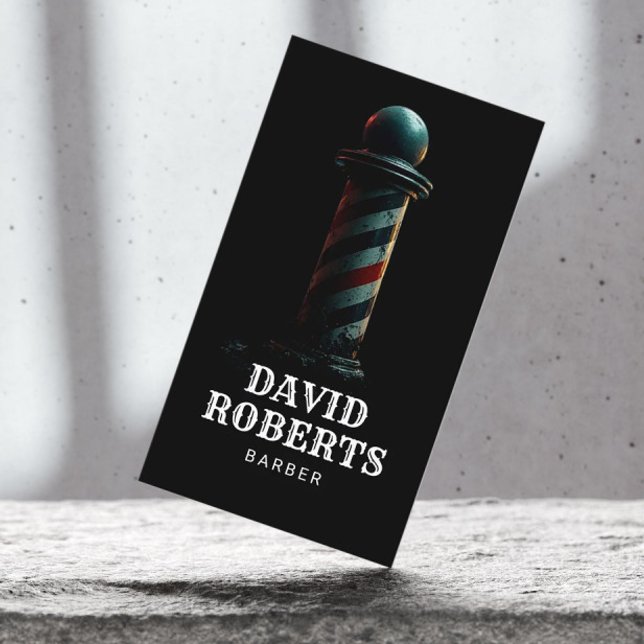 Stylish Black Barber Shop Hair Stylist Barbershop Visitenkarte (Von Creator hochgeladen)
