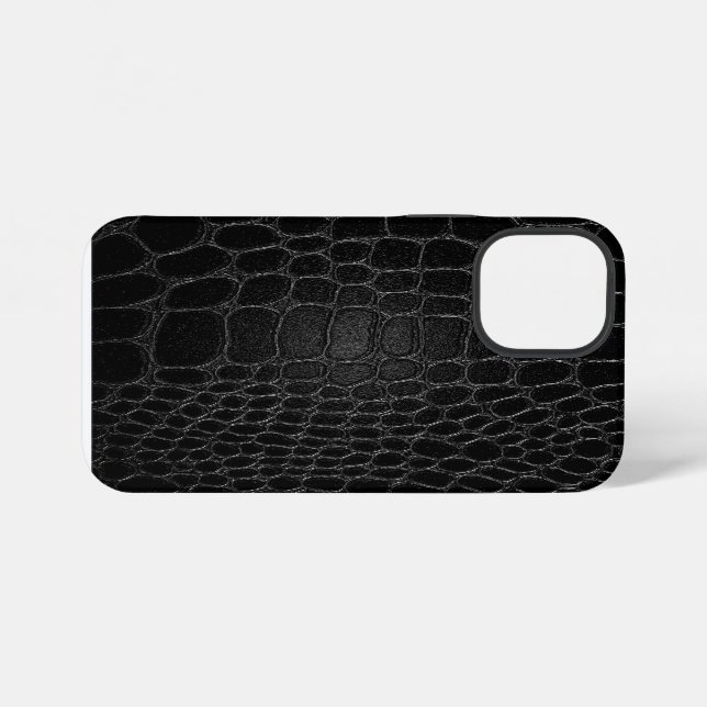 Stylish Black Crocodile iPhone Hülle (Rückseite (Horizontal))