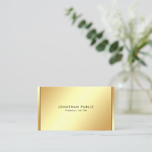 Stylish Black & Gold Professional Modern Template Visitenkarte (Stehend Vorderseite)